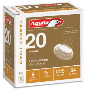 Aguila 1CHB2039 Target Load Competition 20 Gauge 2.75″ 7/8 oz 9 Shot 25rd Box