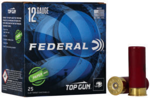 Federal TG12W8 Top Gun Paper Wad 12 Gauge 2.75″ 1 1/8 oz 1200 fps Paper Wad 8 Shot 25rd Box
