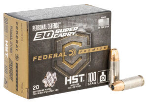 Federal P30HST1S Premium Personal Defense HST 30 Super Carry 100 gr HST Jacketed Hollow Point 20rd Box