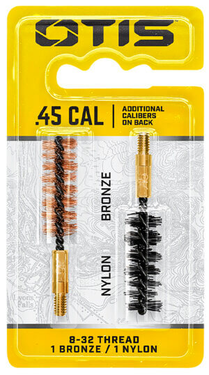Otis FG345NB Bore Brush Set 44 Mag/458/45/460/450/454 Cal 8-32″ Thread 2″ Long Bronze/Nylon Bristles 2 Per Pkg