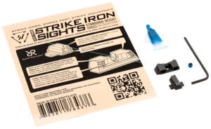Strike Industries P320SIGHTSSTN Strike Iron Sights-Standard Height Black | Black Front Sight Black Rear Sight