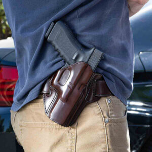 Galco FL226 Fletch OWB Tan Leather Belt Slide Fits Glock 19 Gen1-5 Fits Glock 19X Fits Glock 23 Gen2-5 Right Hand