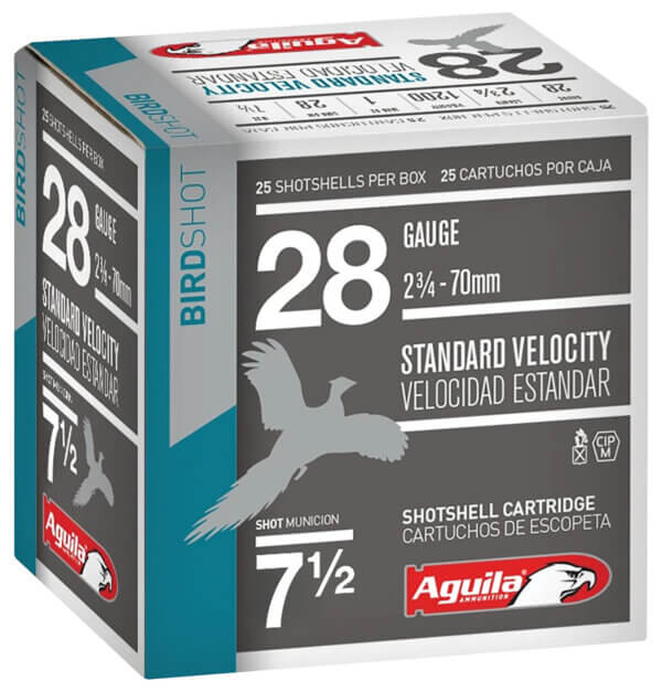 Aguila 1CHB2837 Birdshot Standard Velocity 28 Gauge 2.75″ 1 oz 7.5 Shot 25rd Box