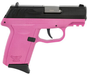 SCCY Industries CPX2CBPKG3 CPX-2 Gen3 9mm Luger Caliber with 3.10″ Barrel  10+1 Capacity  Pink Finish Picatinny Rail Frame  Serrated Black Nitride Stainless Steel Slide  Polymer Grip & No Manual Thumb Safety