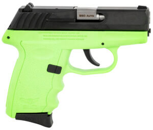 SCCY Industries CPX-3CBLG CPX-3 380 ACP 10+1 3.10″ Lime Green Polymer Serrated Black Nitride SS Slide Finger Grooved Lime Green Polymer Grip