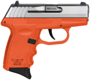 SCCY Industries CPX-3TTOR CPX-3 380 ACP 10+1 3.10″ Orange Polymer Serrated SS Slide Finger Grooved Orange Polymer Grip