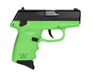 SCCY Industries CPX-4CBLG CPX-4 380 ACP 10+1 2.96″ Lime Green Polymer Serrated Black Nitride SS Slide Finger Grooved Lime Green Polymer Grip