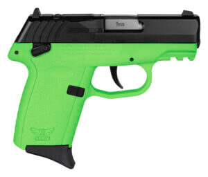 SCCY Industries CPX1CBLGRDRG3 CPX-1 Gen3 RDR 9mm Luger 10+1 3.10″ Lime Green Polymer w/Picatinny Rail Serrated Black Nitride SS Slide Lime Green Polymer Grip