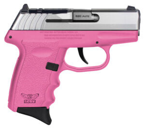 SCCY Industries CPX3TTPKRDRG3 CPX-3 RD 380 ACP 10+1 2.96″ Pink Polymer/Serrated Stainless Steel Slide/Finger Grooved Pink Polymer Grip