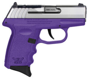 SCCY Industries CPX3TTPURDRG3 CPX-3 RD 380 ACP 10+1 2.96″ Purple Polymer/Serrated Stainless Steel Slide/Finger Grooved Purple Polymer Grip