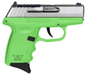 SCCY Industries CPX3TTLGRDRG3 CPX-3 RD 380 ACP 10+1 2.96″ Lime Green Polymer/Serrated Stainless Steel Slide/Finger Grooved Lime Green Polymer Grip