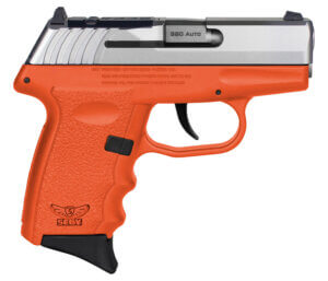 SCCY Industries CPX3TTORRDRG3 CPX-3 RD 380 ACP 10+1 2.96″ Orange Polymer/Serrated Stainless Steel Slide/Finger Grooved Orange Polymer Grip