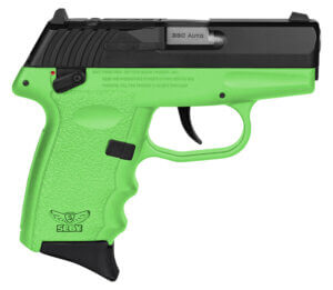 SCCY Industries CPX4CBLGRDRG3 CPX-4 RD 380 ACP 10+1 2.96″ Lime Green Polymer/Serrated Black Nitride Stainless Steel Slide/Finger Grooved Lime Green Polymer Grip