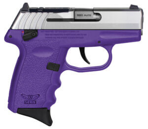 SCCY Industries CPX4TTPURDRG3 CPX-4 RD 380 ACP 10+1 2.96″ Purple Polymer/Serrated Stainless Steel Slide/Finger Grooved Purple Polymer Grip