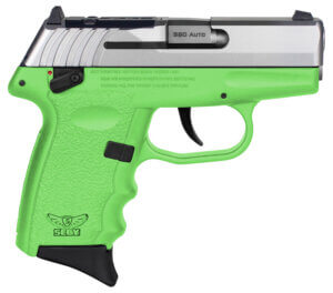 SCCY Industries CPX4TTLGRDRG3 CPX-4 RD 380 ACP 10+1 2.96″ Lime Green Polymer/Serrated Stainless Steel Slide/Finger Grooved Lime Green Polymer Grip
