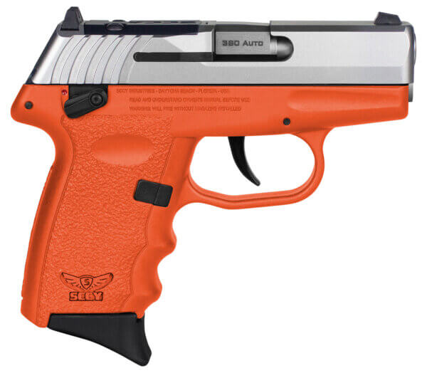 SCCY Industries CPX4TTORRDRG3 CPX-4 RD 380 ACP 10+1 2.96″ Orange Polymer/Serrated Stainless Steel Slide/Finger Grooved Orange Polymer Grip