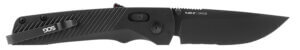 S.O.G SOG11180241 Flash AT 3.45″ Folding Part Serrated Black TiNi Cryo D2 Steel Blade/Blackout GRN Handle Includes Pocket Clip