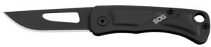 S.O.G SOG-FF1101-C Salute Mini 3.10″ Folding Clip Point Plain Black Oxide 8Cr13MoV SS Blade Black G10 Handle Includes Pocket Clip