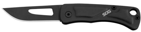 S.O.G SOG-CE1002-C Centi I 1.40″ Folding Straight Back Plain Black Hardcased Stainless Steel Blade/Black Stainless Steel Handle