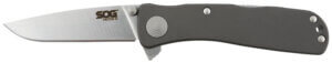 S.O.G SOGTWI8CP Twitch II 2.65″ Folding Drop Point Plain Satin AUS-8A SS Blade Gray Anodized Aluminum Handle Includes Belt Clip