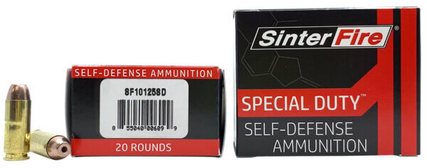 SinterFire Inc SF10125SD Special Duty (SD) 10mm Auto 125 gr Lead Free Frangible Hollow Point 20rd Box