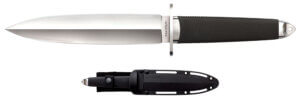 Cold Steel CS-35AA San Mai Tai Pan 7.50″ Fixed Spear Point Plain VG-10 San Mai Blade/ Black Textured/Oval Kray-Ex Handle Includes Sheath
