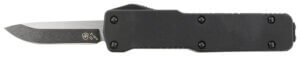 Templar Knife MABTB12 Premium Lightweight Slim 3.16 OTF Dagger Plain Black Oxide Stonewashed Powdered D2 Steel Blade/4.93″ Black & White w/Blue Line Anodized Aluminum Handle”