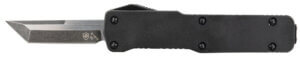 Templar Knife CABR321 Premium Lightweight Micro 1.85″ OTF Drop Point Plain Black Oxide Stonewashed Powdered D2 Steel Blade/3.50″ Black Rubber/Aluminum Handle Features California Legal