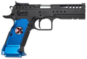 Tanfoglio IFG TFLIMMSTRX9 Limited Master Xtreme 9mm Luger 19+1 4.75″ Stainless Polygonal Rifled Barrel/Matte Black Slide & Frame/Blue Polymer Grips