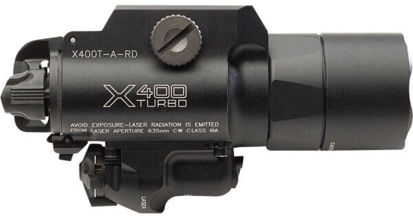 SureFire X400TARD X400T  For Handgun 500 Lumens/<5mW Output Red/White LED Light Red Laser Black Anodized Aluminum
