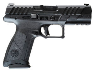 Beretta USA JAXF920A1 APX A1 Full Size 9mm Luger 10+1 4.25″ Black Aquatech Shield Optic Ready/Serrated Slide Black Polymer Frame w/Picatinny Rail Black Ergonomic Polymer Grips Ambidextrous
