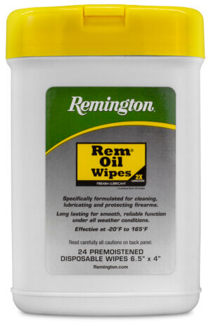 Remington Accessories 16325 Rem Oil  Cleans/Lubricates/Protects Wipes 24 Count