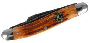 Remington Accessories 15645 Backwoods Stockman Folding Stonewashed Carbon Steel Blade Coffee Brown w/Remington Medallion Bone Handle