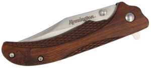 Remington Accessories 15663 Woodland Fixed Skinner Stainless Steel Blade Brown w/Remington Logo Wood Handle Includes Sheath
