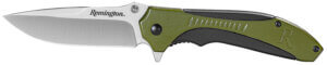 Remington Accessories 15672 Sportsman Folding 8Cr13MoV SS Blade Black/OD Green G10 Handle Includes Pocket Clip