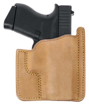 Galco PH800 Front Pocket  made of Horsehide with Natural Finish fits Glock 43  43X & 43X MOS for Ambidextrous Hand