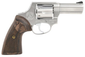 Taurus 2856EX39CH 856 Executive Grade 38 Special +P Caliber with 3″ Barrel 6rd Capacity Cylinder Overall Polished Satin Stainless Steel Finish & Altamont Wood Grip