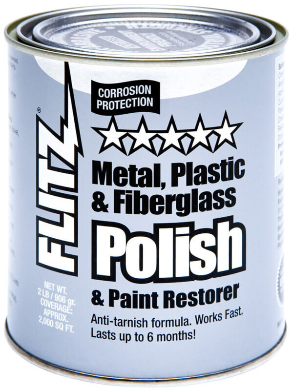 Flitz CA035186 Polish Paste  for Metal/ Fiberglass/ Plastic/ Paint 2 lb. Can Covers Up to 2000 sq. ft.
