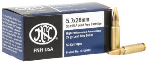 FN 10700012 High Performance Target 5.7x28mm 27 gr Lead Free Hollow Point 50rd Box
