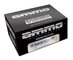 Ammo Inc 38125JHPA20 Signature Self Defense 38 Special 125 gr Jacketed Hollow Point (JHP) 20rd Box