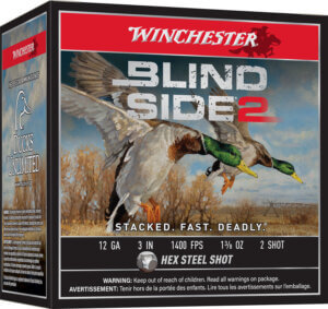 Winchester Ammo XBS1232 Blind Side 2 12 Gauge 3″ 1 3/8 oz 1400 fps 2 Shot 25rd Box