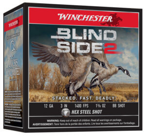 Winchester Ammo XBS123BB Blind Side 2 12 Gauge 3″ 1 3/8 oz 1400 fps BB Shot 25rd Box