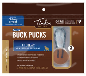 Tinks W6341 #1 Doe-P Buck Pucks Deer Attractant Doe Urine Scent Hang 3 Pack
