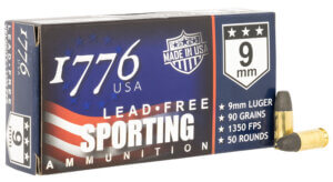 1776 USA 1776009090 Lead Free Sporting 9mm Luger 90 gr Lead Free Ball 50rd Box