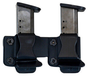 Comp-Tac C62323000LBKN Twin Mag Pouch Double Black Kydex Belt Clip Compatible w/ HK Belts 1.50″ Wide Right Hand