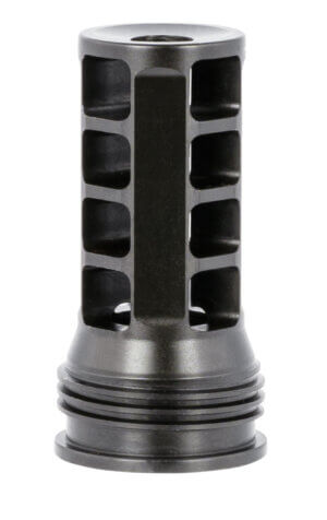 Ruger 90698 Hybrid Muzzle Brake  35 Caliber Black Matte Steel with 1/2-28 tpi Threads  2.20″ OAL & 1″ Diameter”