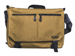 Rukx Gear ATICTBBT Discrete Carry Business Bag Tan with Hidden Pistol Compartment 16″ Laptop Sleeve 9 Interior Pockets 3 Exterior Pockets & Mil-Spec Buckles 15″ W x 11″ H Interior Dimensions