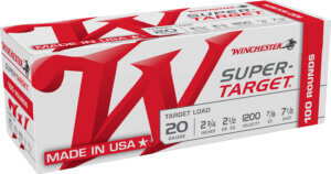 Winchester Ammo TRGT207VP Super-Target 20 Gauge 2.75″ 7/8 oz 1200 fps 7.5 Shot 100rd Box (Value Pack)
