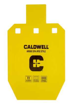 Caldwell 1116697 C  Yellow Powder Coat AR500 Steel 10″ L x 6.1″ W x 0.4″ D 33% Hanging