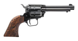 Heritage Mfg RR22B4WRN14 Rough Rider  22 LR Caliber with 4.75″ Barrel  6rd Capacity Cylinder  Overall Black Metal Finish & Wood Engraved with Freedom Since 1776 Grip